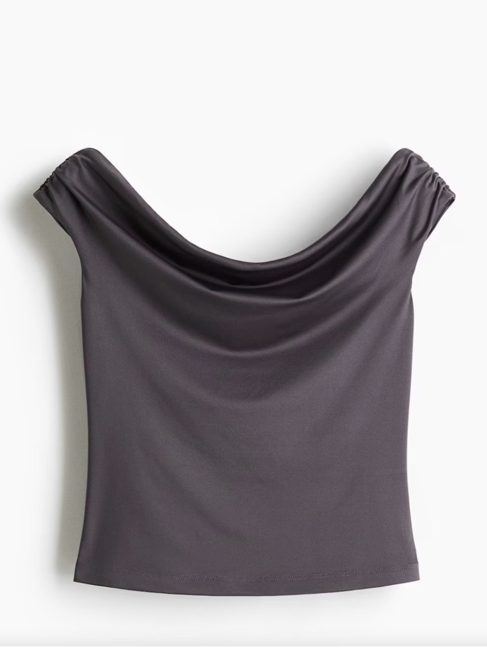 NWT - H&M Draped Off-Shoulder Top in Dark Gray